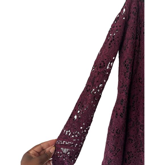 Alexis Burgundy Whimsigoth Guipure Lace Sophia‎ Cocktail Mini Dress Size Small - Picture 7 of 14